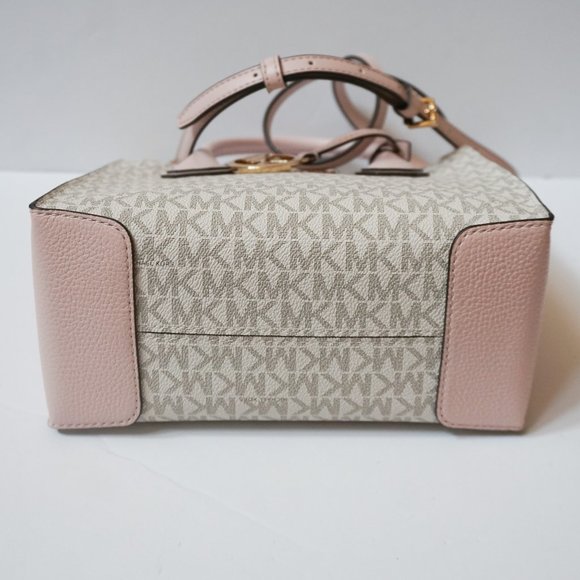 Michael Kors Mercer Medium Satchel Messenger Bag MK Vanilla Pink - Picture 8 of 14